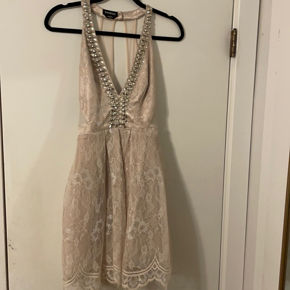 Bebe lace halter dress